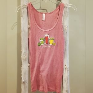 pink ribbed graphic Tank Top  "I Call the shots" large